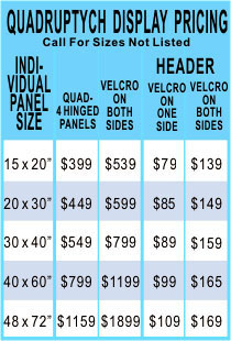 Quadruptych Table Top Display Pricing
