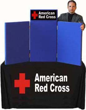 Table Top Display with header, table skirt and graphics  For American red Cross.